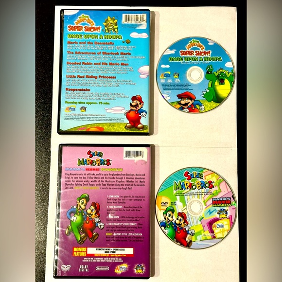 Lot of 2 DVDs Nintendo Super Mario Bros Mario's Movie Madness & Super Show Kids - Picture 2 of 6